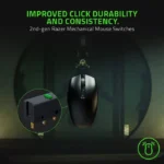 Razer Orochi V2 Mobile Wireless Gaming Mouse Ultra Lightweight, 2 Wireless Modes, Up to 950hrs Battery Life, Mechanical Switches, 5G Advanced 18K DPI Optical Sensor - Black - الصورة 5