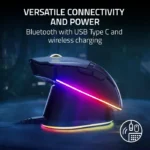 Razer Cobra Pro HyperSpeed Wireless/Bluetooth/Wired 30K DPI Gaming Mouse, 10 Customizable Control Focus Gen-3 Switches, Up to 170 Hrs Bluetooth/100 Hrs on Hyperspeed Wireless - White - الصورة 4