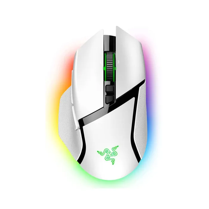 razer_basilisk_v3_pro_1 Razer Basilisk V3 Pro Wireless/BT/Wired Gaming Mouse Hyper Scroll Tilt Wheel, 30K DPI Optical Sensor, Gen-3 Optical Switches, 13-Zone Chroma RGB, 13 Programmable Controls - White - الصورة 1