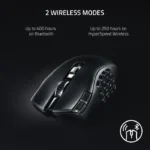 Razer Naga V2 Hyperspeed Ergonomic Wireless/Bluetooth MMO Gaming Mouse - Up to 400 Hours Battery Life - Black - الصورة 5