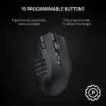 Razer Naga V2 Hyperspeed Ergonomic Wireless/Bluetooth MMO Gaming Mouse - Up to 400 Hours Battery Life - Black - الصورة 6