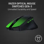Razer Basilisk Mobile Portable Ergonomic Wireless/Bluetooth Gaming Mouse, Upto 105Hr, Focus X 18K Optical Sensor - Black - الصورة 7