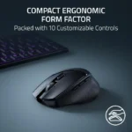 Razer Basilisk Mobile Portable Ergonomic Wireless/Bluetooth Gaming Mouse, Upto 105Hr, Focus X 18K Optical Sensor - Black - الصورة 9
