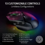 Razer Basilisk V3 Pro 35K Fully Customizable Wireless/ Bluetooth Wired Ergonomic Gaming Mouse, Focus Pro 35K Optical Gen-2 Sensor, Up to 210 Hrs on Bluetooth/145 Hrs on Wireless– Black - الصورة 3