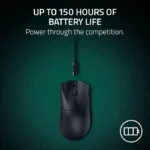 Razer DeathAdder V4 Pro Wireless Gaming Mouse: 56g Lightweight - HyperSpeed Wireless Gen-2 - Optical Scroll Wheel - Optical Switches Gen-4 - Focus Pro 45K Sensor Gen-2 - Up to 150 Hr Battery, Black | RZ01-05330100-R3G1 - الصورة 3