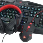 Redragon Gaming Essentials RGB Wired KeyBoard Mouse Headset & Mouse Pad 4 in 1 Set - Black - الصورة 5