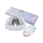 Redragon S129W 3in1 Gaming Mouse, Headset and Keyboard Combo - White - الصورة 5