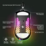 SteelSeries Aerox 3 Wireless/Bluetooth Ultralight Weight Gaming Mouse 18,000 CPI, 6 Programmable Button, 200 Hour Battery Life - Black - الصورة 5