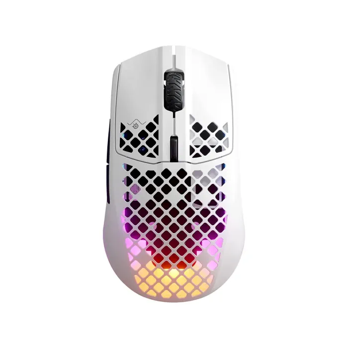 steelseries_aerox_3_wireless_0008_1 SteelSeries Aerox 3 Wireless/Bluetooth Ultralight Weight Gaming Mouse 18,000 CPI, 6 Programmable Button, 200 Hour Battery Life - White - الصورة 1