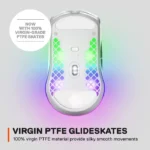 SteelSeries Aerox 3 Wireless/Bluetooth Ultralight Weight Gaming Mouse 18,000 CPI, 6 Programmable Button, 200 Hour Battery Life - White - الصورة 3