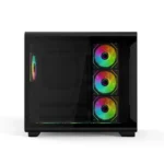 Acer U600 ATX Mid Tower Two Panel Front & Left Side Tempered Glass Case With Built in LED Display 7 ARGB Fans - Black - الصورة 3