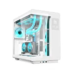 Acer U600 ATX Mid Tower Two Panel Front & Left Side Tempered Glass Case With Built in LED Display 7 ARGB Fans - White - الصورة 9