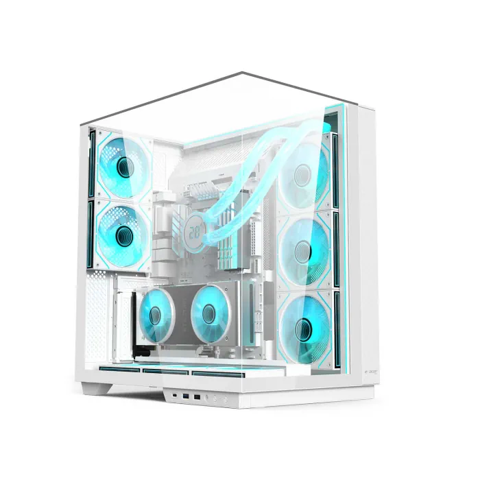 v333-w_0003_layer_0_copy_6 Acer V333 ATX Mid Tower Three Panel Front Top & Left Side Tempered Glass Case With 8 ARGB Fans - White - الصورة 1