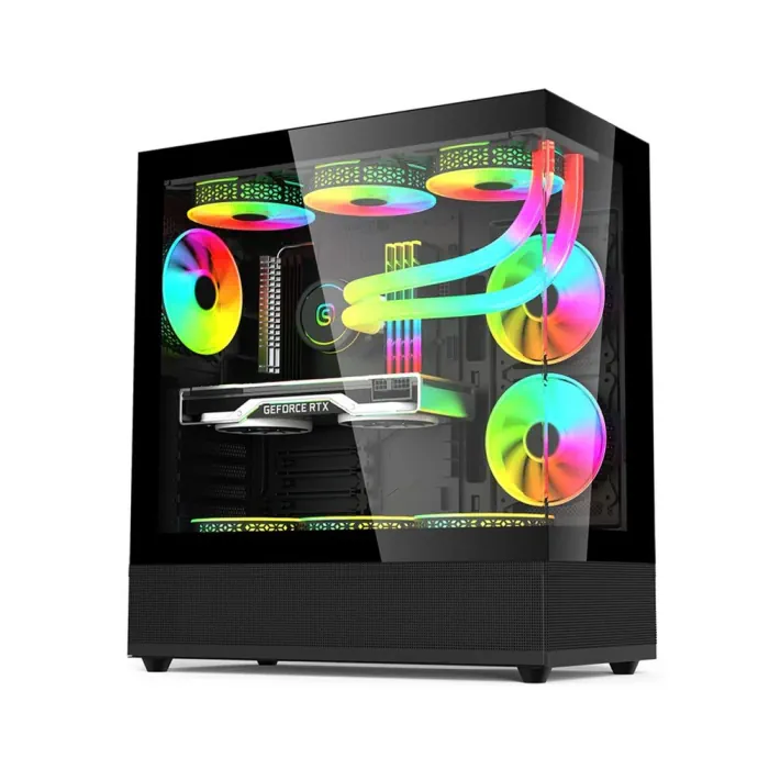 v930b_0004_layer_0 Acer V930B Mid Tower Two Panel Front & Left Side Tempered Glass Case with 6 RGB Fans - Black - الصورة 1