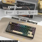 Attack Shark X75 81 Key (Wired+2.4G+Bluetooth)Tri-Model Switch Heap Of Aluminum Gaming Keyboard - Starlight Black - الصورة 3