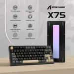 Attack Shark X75 81 Key (Wired+2.4G+Bluetooth)Tri-Model Switch Heap Of Aluminum Gaming Keyboard - Starlight Black - الصورة 2