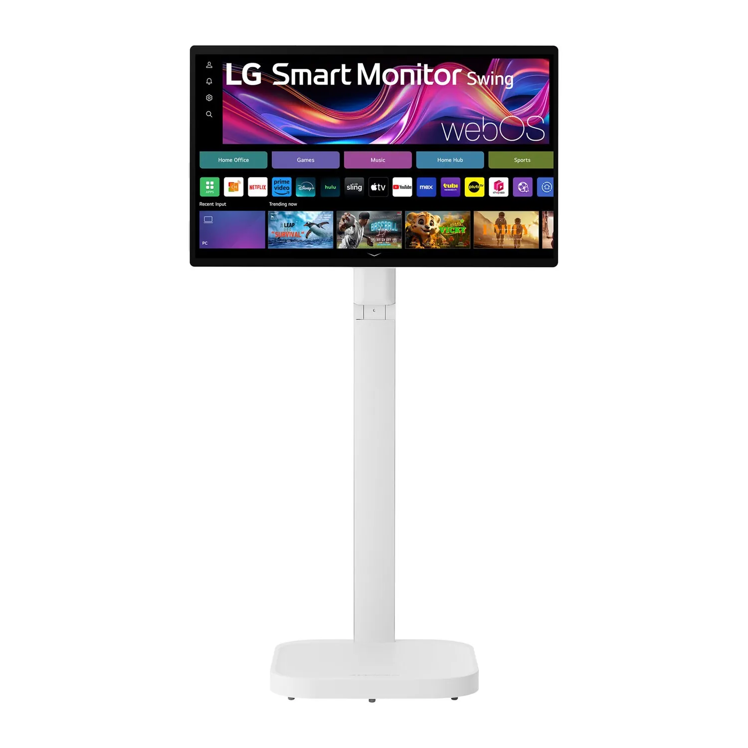 32u889sa-w_0007_layer_0_copy LG Smart Monitor Swing 32U889SA-W 32-Inch 4K UHD (3840x2160) IPS Touchscreen on a Fully Adjustable Wheeled Base HDR10, webOS, Built-in Speaker, HDMI, USB Type-C, Tilt/Height/Swivel/Pivot Stand, White - الصورة 1