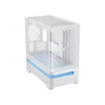 Asus Prime AP202 Mid Tower Fornt & Left Side Tempered Glass Panel Case With 3 ARGB Fans - White - الصورة 3