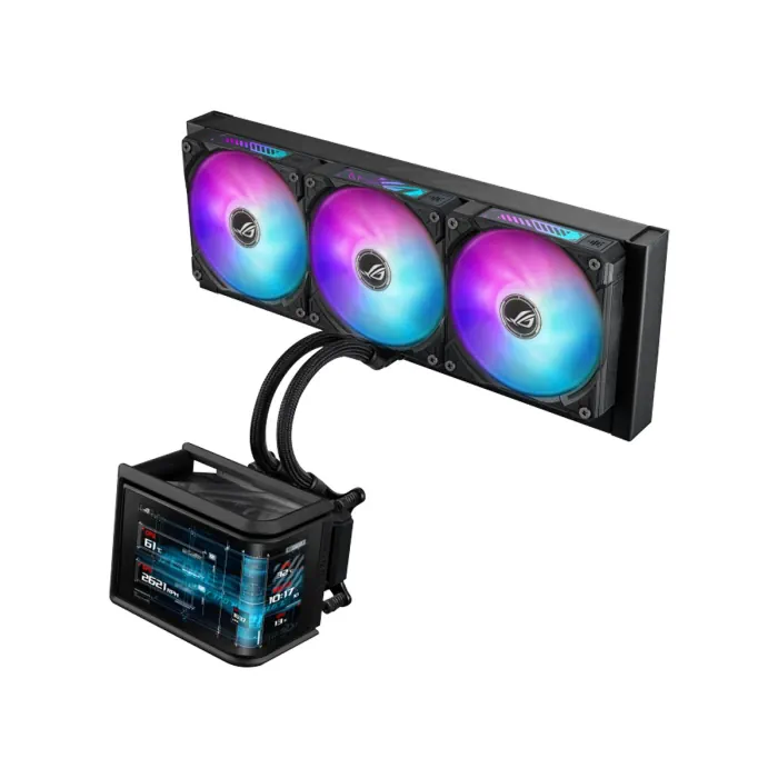 90rc0151-b0eay0_0007_layer_0_copy Asus Rog Ryuo IV SLC Curve 6.67" Amoled 2K 60Hz 360MM Cpu Liquid Cooler - Black - الصورة 1