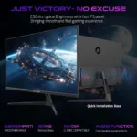 ⁦Gameon Pro Series 24" IPS Panel QHD 180Hz 0.5ms HDMI 2.1, With AMD FreeSync & Nvidia G-Sync Compatible Gaming Monitor⁩ - الصورة ⁦6⁩