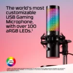 HyperX Quad Cast 2 S Future Ready Audio 100+ Customizable aRGB LEDs, Tap-To-Mute, Multifunction Controls For PC & Mac - Black - الصورة 5