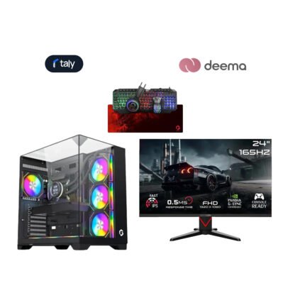 Gaming PC i5-14400F, H610 D5, 16GB DDR5, 1TB NVMe, RTX 5060 8GB White, 750W PSU, GameOn Infinity Digital Display Case 7x RGB Fans, Wi-Fi Adapter, Win 11 Pro GAMEON GOE24FHD165IPS Epic Series 24" FHD, 165Hz, 0.5ms, HDMI 2.1, IPS Gaming Monitor (Supports PS5) - Black GameOn Cypher XL Wried Gaming Bundle