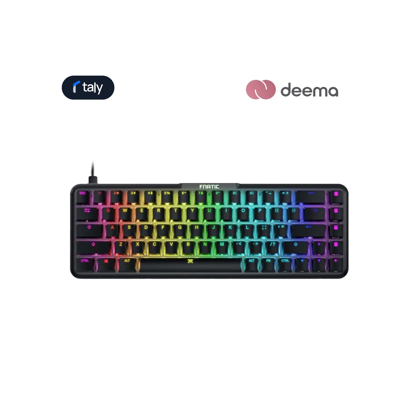 366 Fnatic Streak65 LP Ultra Fast Low Profile Switches 65% Compact Mechanical Keyboard - Black - الصورة 1