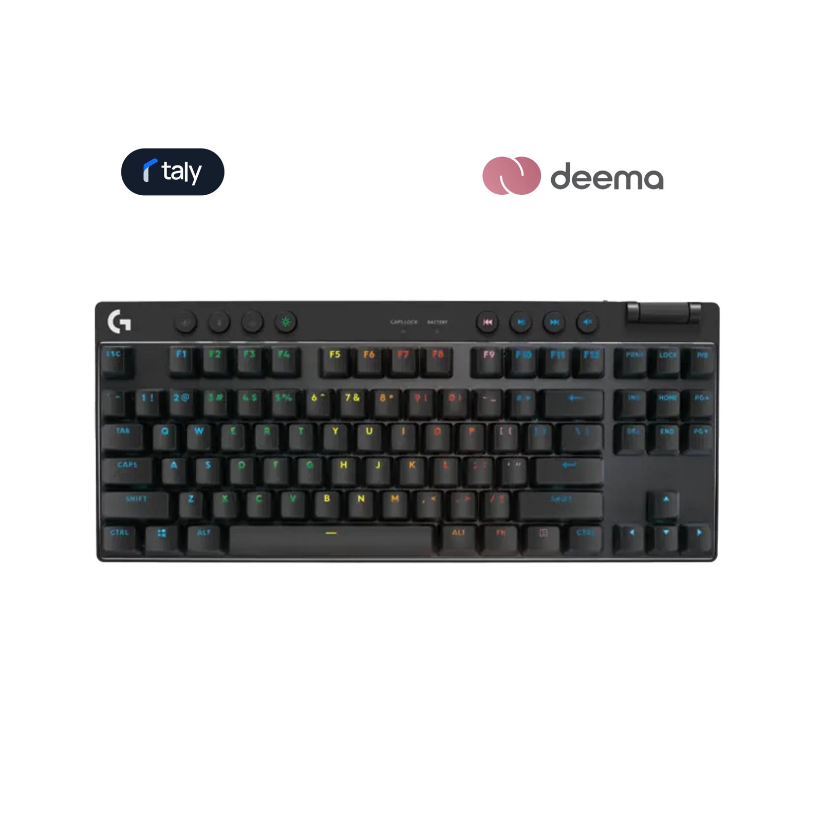 367 Logitech G PRO X TKL LIGHTSPEED Wireless Gaming Keyboard, Ultra-Portable Tenkeyless Design, Lightsync RGB Backlit, PBT Keycaps, Tactile Switches (GX Brown), BT/USB, US INTL Layout, Black | 920-012136 - الصورة 1
