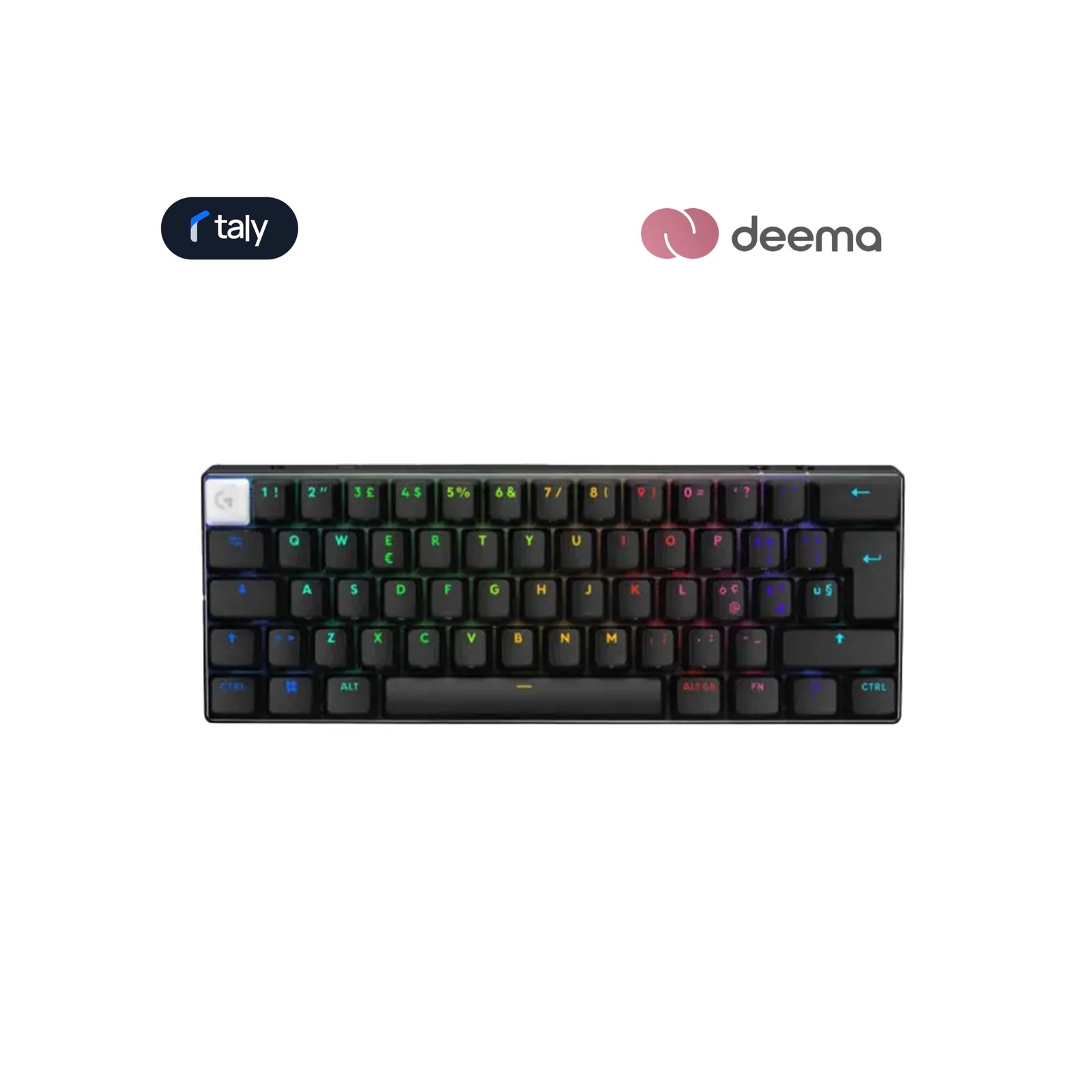 370 Logitech Pro X 60 Light Speed Wireless Gaming Keyboard Dual Shot PBT GX Optical Tactile Switch - Black - الصورة 1