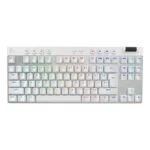 Logitech G PRO X TKL LIGHTSPEED Wireless Gaming Keyboard, Ultra-Portable Tenkeyless Design, Lightsync RGB Backlit, PBT Keycaps, Tactile Switches (GX Brown), BT/USB, US INTL Layout, White | 920-012148 - الصورة 8