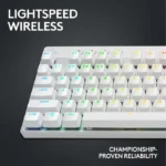 Logitech G PRO X TKL LIGHTSPEED Wireless Gaming Keyboard, Ultra-Portable Tenkeyless Design, Lightsync RGB Backlit, PBT Keycaps, Tactile Switches (GX Brown), BT/USB, US INTL Layout, White | 920-012148 - الصورة 5