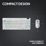 Logitech G PRO X TKL LIGHTSPEED Wireless Gaming Keyboard, Ultra-Portable Tenkeyless Design, Lightsync RGB Backlit, PBT Keycaps, Tactile Switches (GX Brown), BT/USB, US INTL Layout, White | 920-012148 - الصورة 3