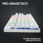 Logitech G PRO X TKL LIGHTSPEED Wireless Gaming Keyboard, Ultra-Portable Tenkeyless Design, Lightsync RGB Backlit, PBT Keycaps, Tactile Switches (GX Brown), BT/USB, US INTL Layout, White | 920-012148 - الصورة 2