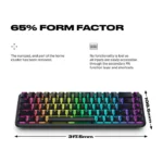 Fnatic Streak65 LP Ultra Fast Low Profile Switches 65% Compact Mechanical Keyboard - Black - الصورة 6