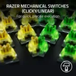 Razer BlackWidow V4 Mechanical Gaming Keyboard: Green Switches Tactile & Clicky, Chroma RGB, 6 Macro Keys, Magnetic Wrist Rest, Doubleshot ABS Keycaps, Roller & Media Keys - Black - الصورة 9