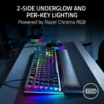 Razer BlackWidow V4 Mechanical Gaming Keyboard: Green Switches Tactile & Clicky, Chroma RGB, 6 Macro Keys, Magnetic Wrist Rest, Doubleshot ABS Keycaps, Roller & Media Keys - Black - الصورة 8