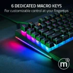 Razer BlackWidow V4 Mechanical Gaming Keyboard: Green Switches Tactile & Clicky, Chroma RGB, 6 Macro Keys, Magnetic Wrist Rest, Doubleshot ABS Keycaps, Roller & Media Keys - Black - الصورة 7