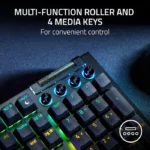 Razer BlackWidow V4 Mechanical Gaming Keyboard: Green Switches Tactile & Clicky, Chroma RGB, 6 Macro Keys, Magnetic Wrist Rest, Doubleshot ABS Keycaps, Roller & Media Keys - Black - الصورة 3