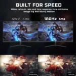 Twisted Minds 27'‘ FHD VA, 180Hz, 0.5ms, HDMI2.0, HDR Curved Gaming Monitor - Black - الصورة 4