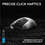 ⁦Logitech PRO X2 SUPERSTRIKE Lightspeed Wireless Gaming Mouse, Ultra-Fast Performance, Ultra Lightweight, Customizable Click Haptics, USB-C Charging, for PC/Mac/Laptop - Lunar Eclipse⁩ - الصورة ⁦5⁩