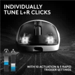 ⁦Logitech PRO X2 SUPERSTRIKE Lightspeed Wireless Gaming Mouse, Ultra-Fast Performance, Ultra Lightweight, Customizable Click Haptics, USB-C Charging, for PC/Mac/Laptop - Lunar Eclipse⁩ - الصورة ⁦7⁩