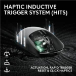 ⁦Logitech PRO X2 SUPERSTRIKE Lightspeed Wireless Gaming Mouse, Ultra-Fast Performance, Ultra Lightweight, Customizable Click Haptics, USB-C Charging, for PC/Mac/Laptop - Lunar Eclipse⁩ - الصورة ⁦9⁩
