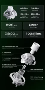 ⁦GravaStar Mercury V60 60% Hall Effect Magnetic Switch Gaming Keyboard - Onyx Crystal⁩ - الصورة ⁦2⁩
