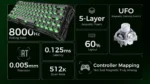 ⁦GravaStar Mercury V60 60% Hall Effect Magnetic Switch Gaming Keyboard - Onyx Crystal⁩ - الصورة ⁦6⁩