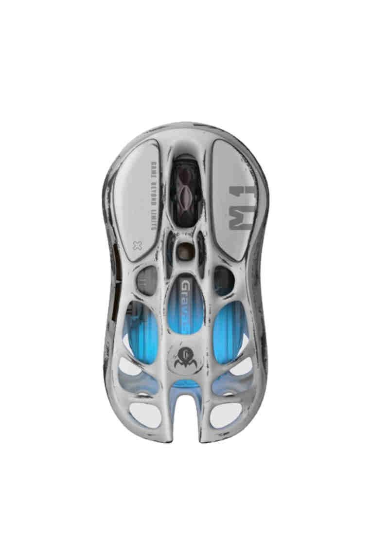gravastarone GravaStar Mercury M1 Pro Wireless Gaming Mouse - Battle Worn Silver Mist Version with 4K Dongle - الصورة 1