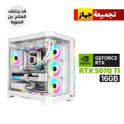 Gaming PC - AMD RYZEN 7-9800X3D, Asus TUF Gaming B850-Pro Wifi7 Neo White MB, 32GB RAM DDR5, 1TB SSD NVMe, GIGABYTE 5070 TI 16GB VGA, 850 WATT GOLD PSU, L360 Liquid Cooler White, Twisted Minds Flux Series ATX Case with 7x Fans, Windows 11 Pro (License)