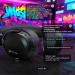 Attack Shark L30 Pro Wired+2.4G & BT Tri-Mode Gaming Headset, Omnidirectional Microphone Call ENC Wireless Range Upto 10 Meter - Black - الصورة 5