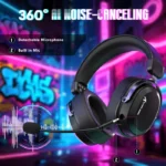 Attack Shark L30 Pro Wired+2.4G & BT Tri-Mode Gaming Headset, Omnidirectional Microphone Call ENC Wireless Range Upto 10 Meter - Black - الصورة 9