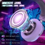 Attack Shark L30 Pro Wired+2.4G & BT Tri-Mode Gaming Headset, Omnidirectional Microphone Wireless Range Upto 10 Meter - White & Silver - الصورة 5