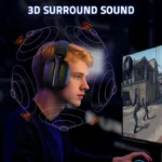 ⁦Attack Shark L80 Pro Tri-Mode Gaming Headset Noise-Cancelling, Wireless Range Upto 10 Meter - Black⁩ - الصورة ⁦8⁩